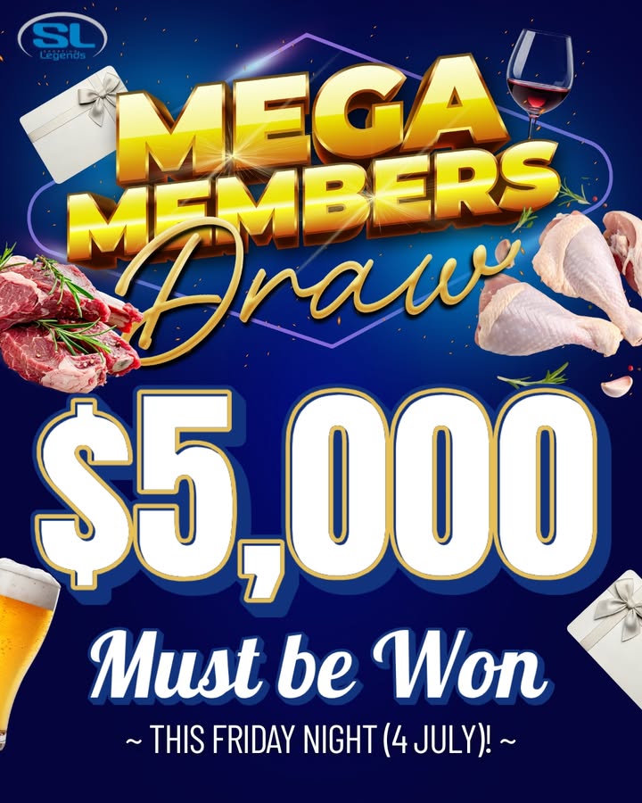 Featured image for “Friday Mega Members Draw: Win $5,000 & More at Sporting Legends”
